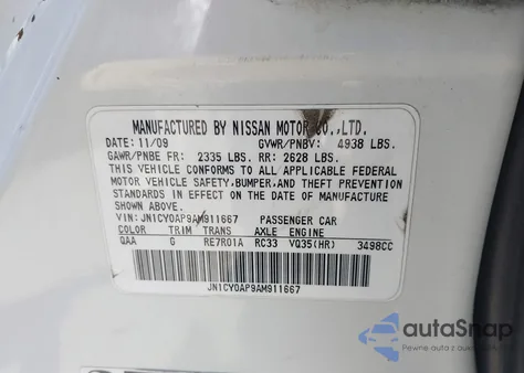 2010 Infiniti M35 из США, поврежденный, VIN JN1CY0AP9AM911667